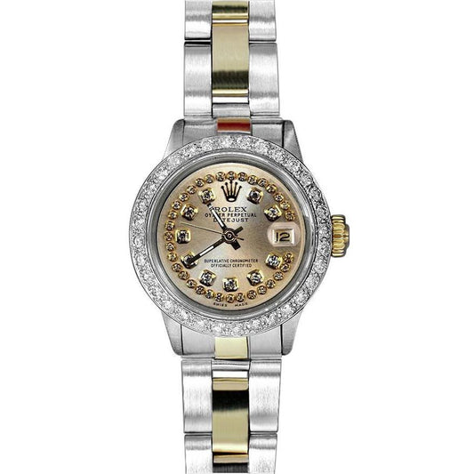 Rolex Datejust Diamond Bezel Two Tone Woman Watch