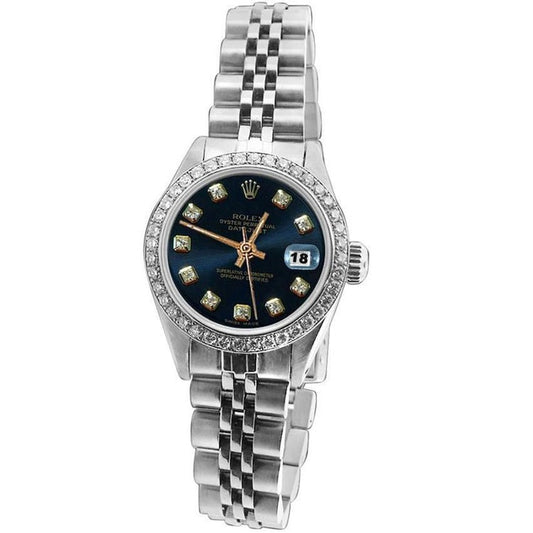 Ladies Watch Black Dial Bezel Ss Jubilee