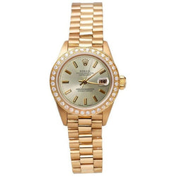 Rolex Datejust President Style Watch Ivory Color Diamond Bezel