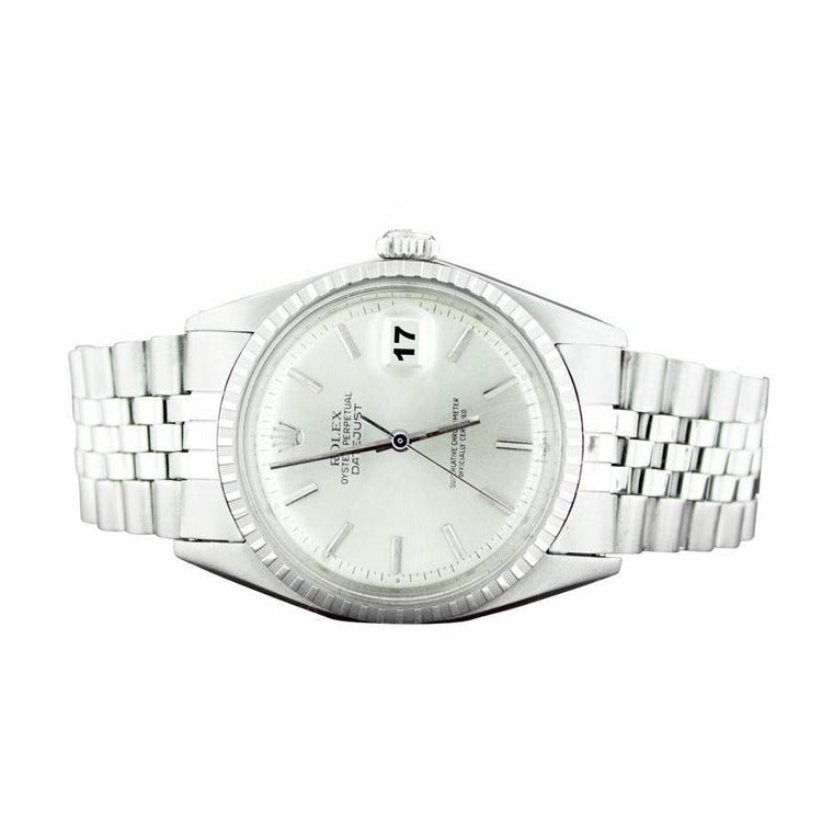 Silver Stick Dial Bezel Men Watch