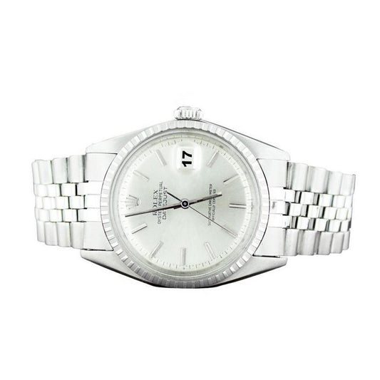 Silver Stick Dial Bezel Men Watch