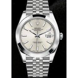 Rolex Datejust Two 41 Mm Gents Watch Silver Dial Jubilee Ss Bracelet