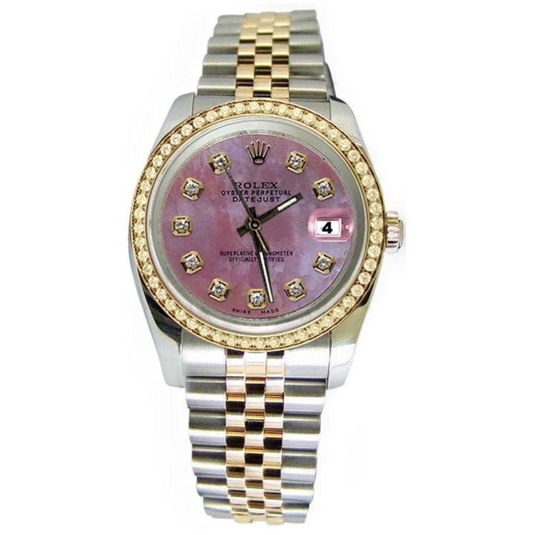 Pink Diamond Dial Jubilee Bracelet Two Tone