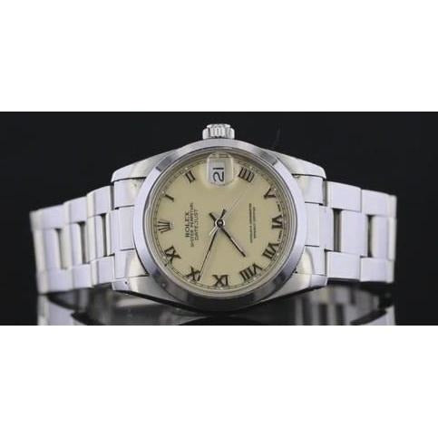 Watch Roman Dial Smooth Bezel Stainless Steel