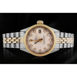 Rolex Datejust Watch Two Tone Diamond Dial Jubilee Style Ivory