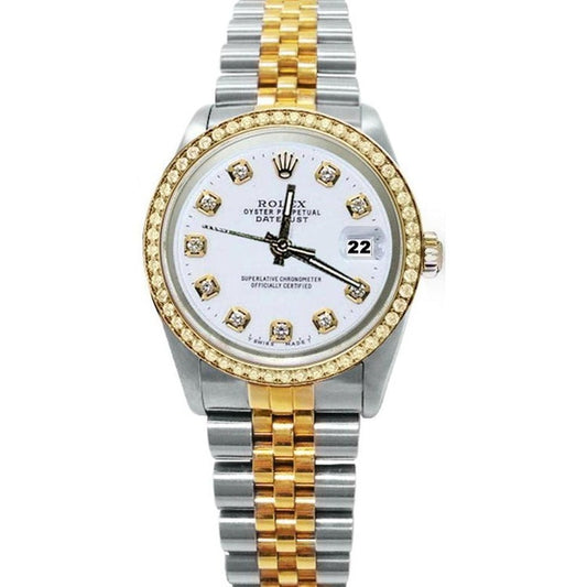 Watch White Diamond Dial Bezel