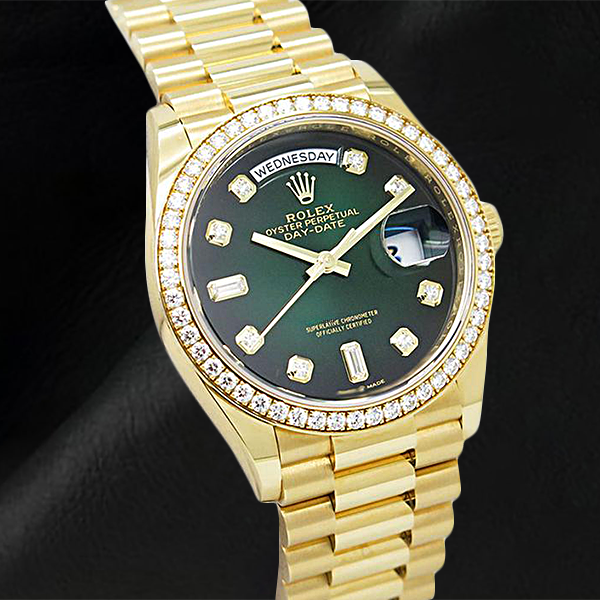 Rolex Yellow Gold with Diamond – front view