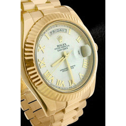 Rolex Day Date Two 41 Mm Men Watch Roman Dial Yellow Gold