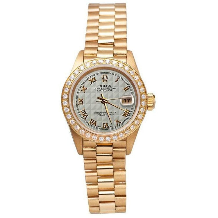 Roman Dial Diamond Bezel Watch President Style