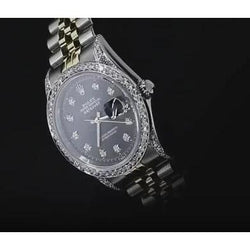 Rolex Dj Quick Set No Holes Diamond Bezel Black Dial Ss Bracelet