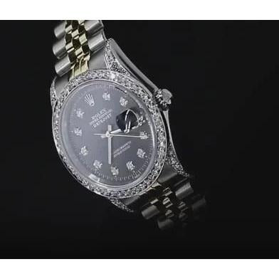 No Holes Diamond Bezel Black Dial