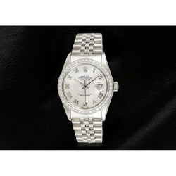 Rolex Dj White Mop Roman Dial Diamond Bezel  Ss Jubilee Bracelet QUICK SET