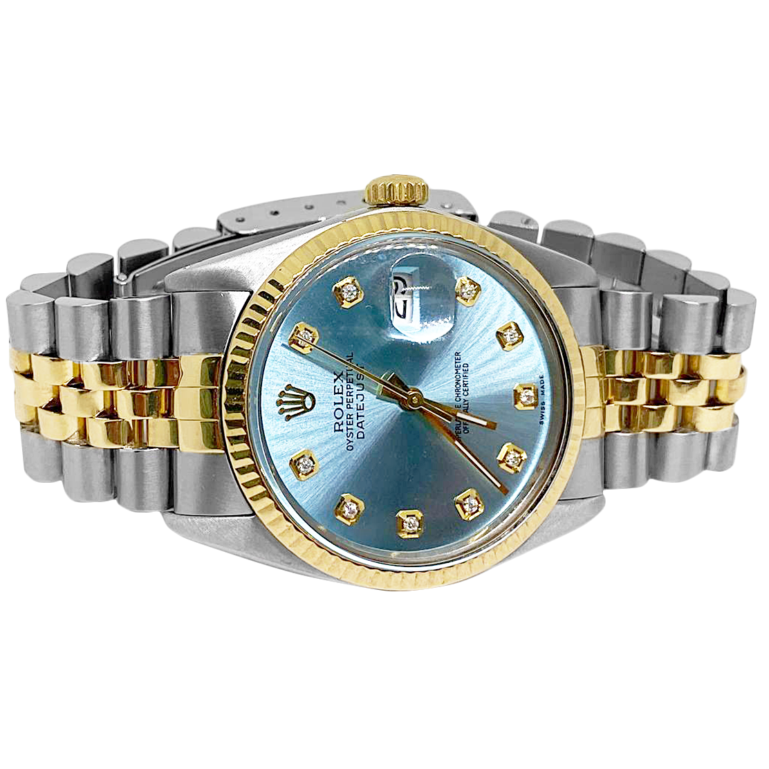 Rolex Gents Datejust Rolex Blue Ss & Gold Jubilee Bracelet QUICK SET