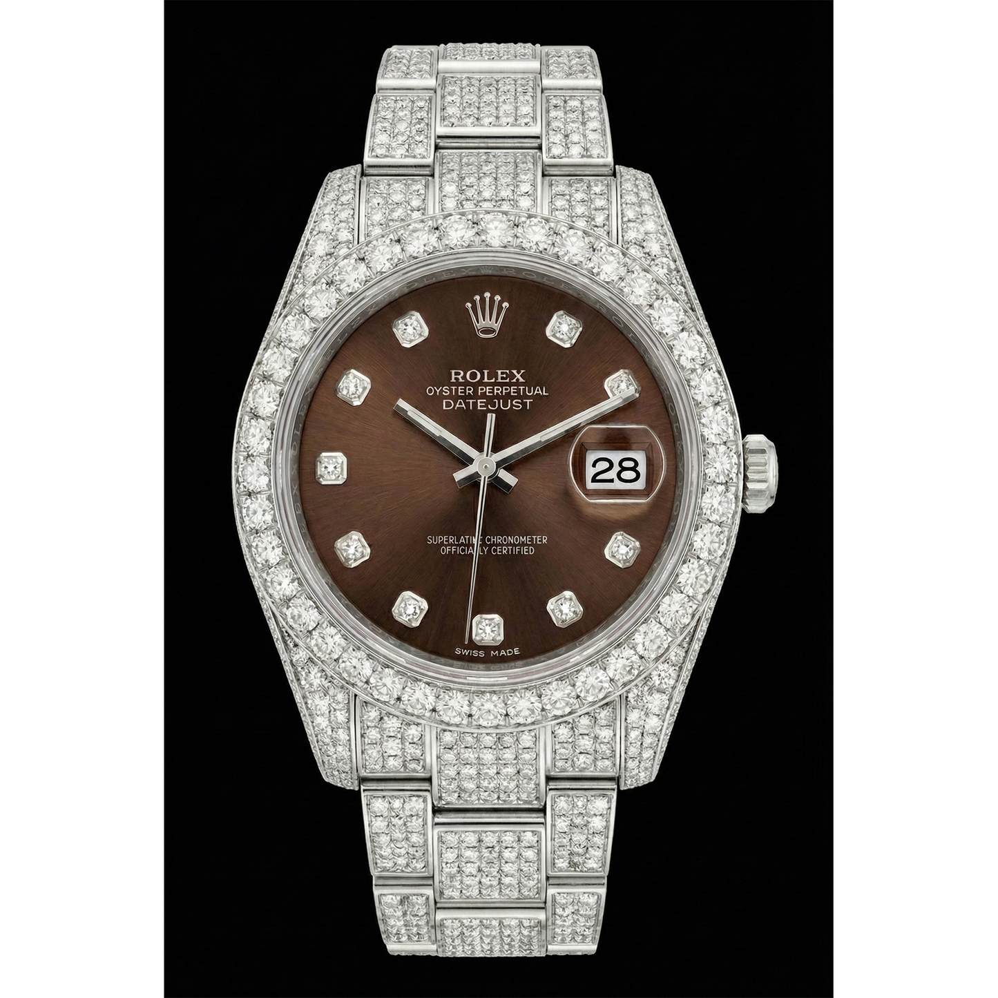 Brilliant Diamond Rolex in Stainless Steel – main view