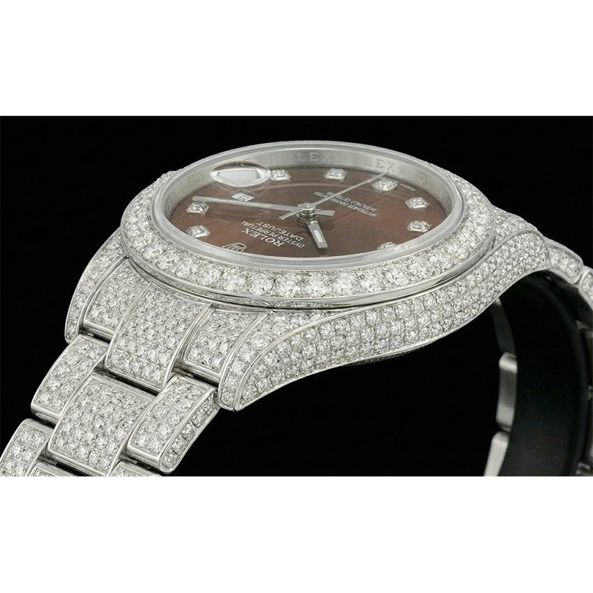 Rolex Stainless Steel with Brilliant Diamond – profile view