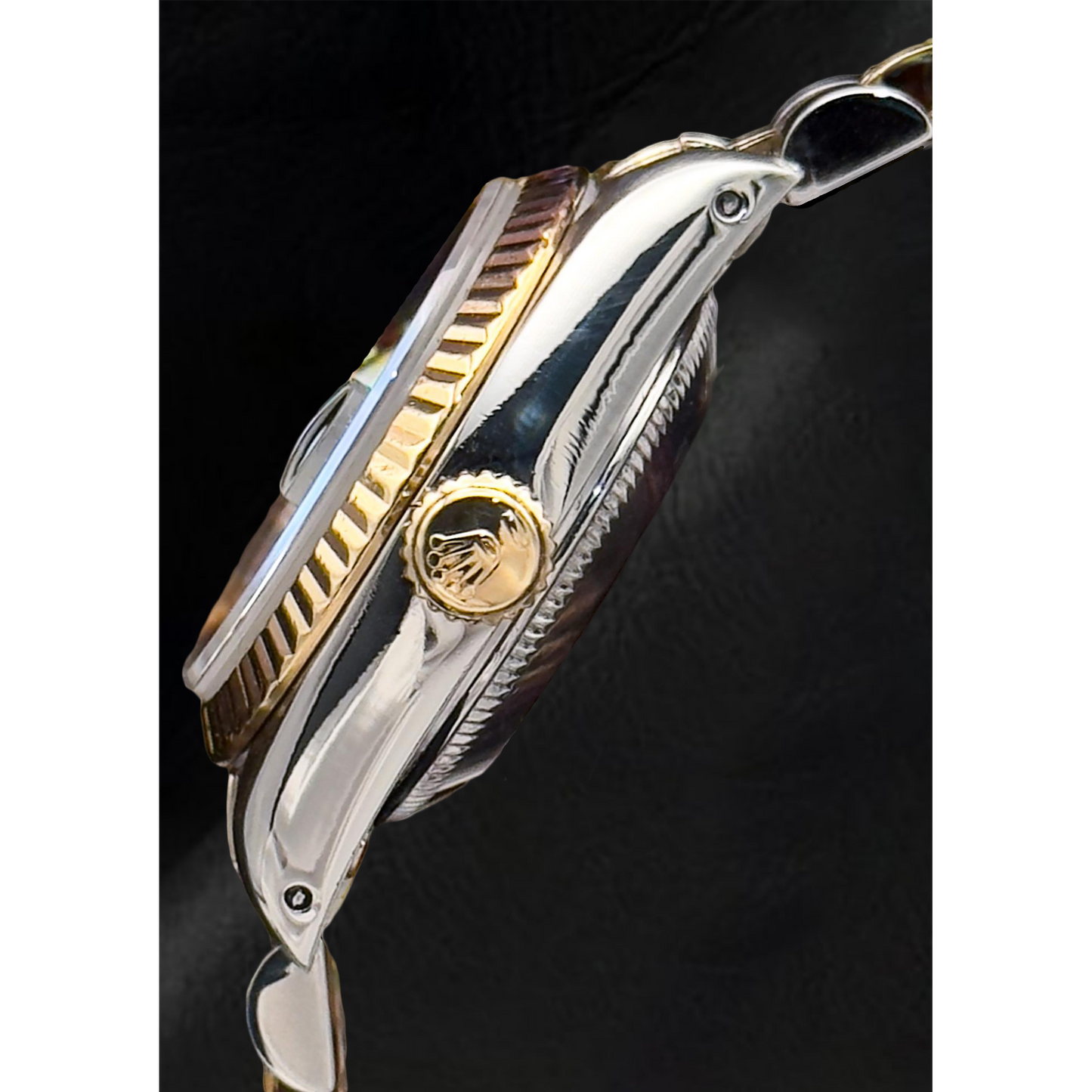Rolex Two Tone with Gemstone – side view