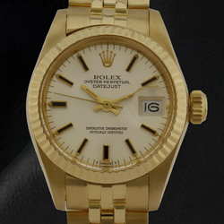 Rolex Lady Datejust 26 mm Yellow Gold President Style Watch