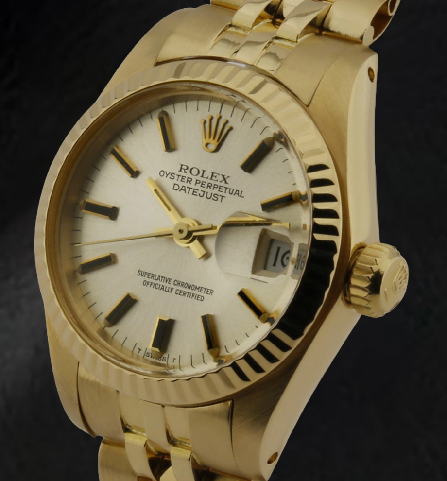 Rolex Lady Datejust 26 mm Yellow Gold President Style Watch