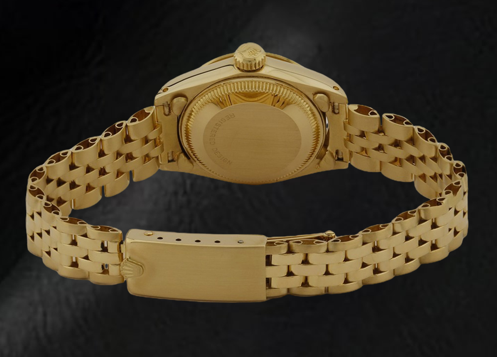 Rolex Lady Datejust 26 mm Yellow Gold President Style Watch