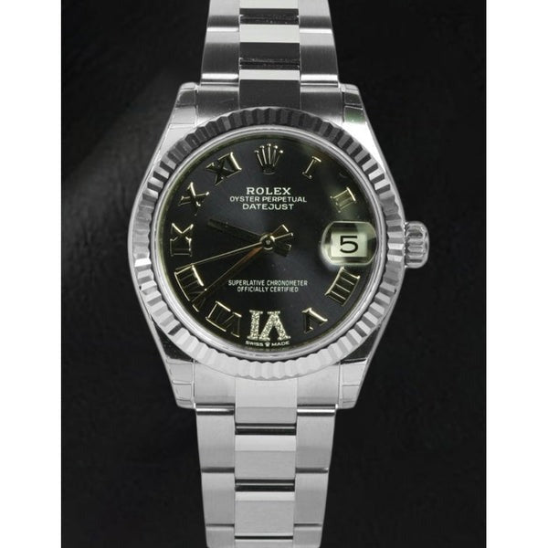 Rolex Lady Datejust 31mm Purple Diamond Dial Stainless Steel Watch