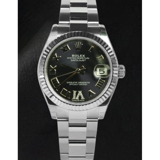 Rolex Lady Datejust 31mm Purple Diamond Dial Stainless Steel Watch