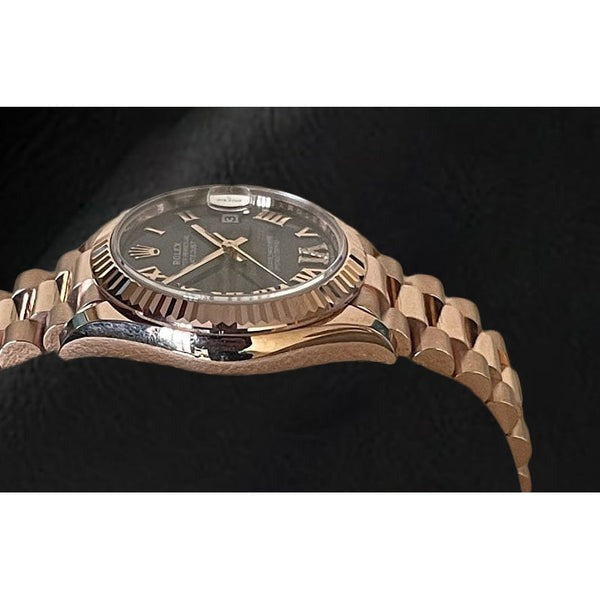 Rolex Lady Datejust 31mm Purple Roman Dial Rose Gold Watch