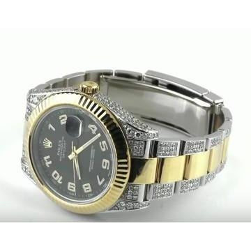 Fluted Bezel Watch Iced Out Custom Diamond