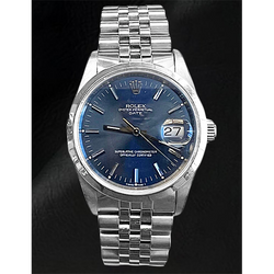 Rolex Oyster Perpetual 15200 Date 34mm Blue Dial Steel Watch