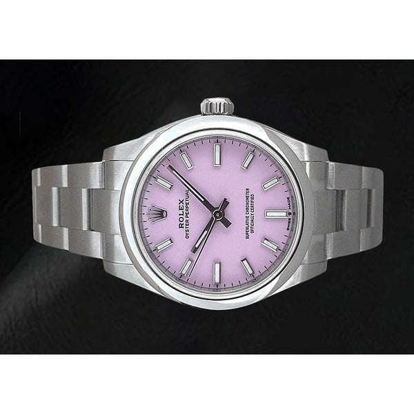 Rolex Oyster Perpetual 31mm Pink Candy Dial Stainless Steel Watch ...