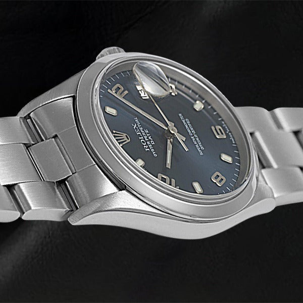 Blue Arabic Stainless Steel Watch