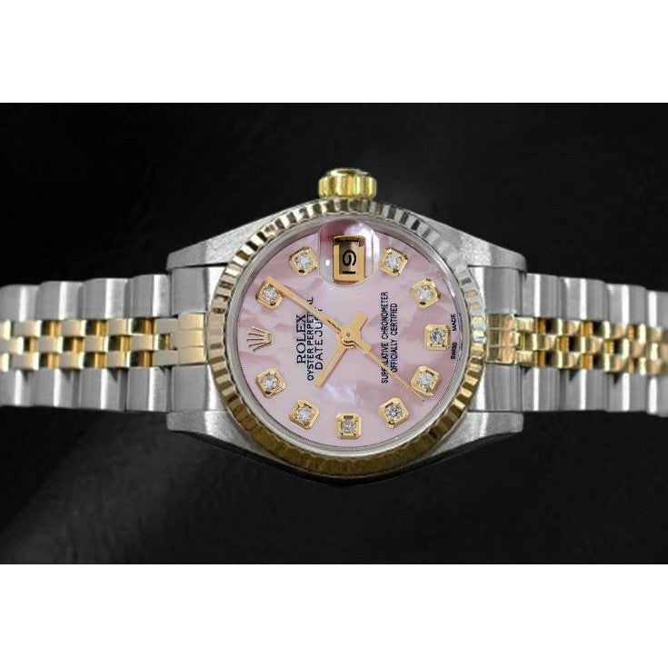 Rolex Pink Diamond Dial 1994 Two Tone 26 mm 