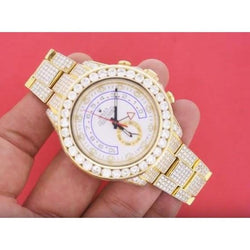 Rolex Yacht Master Ii Watch Iced Out Custom Diamonds 40 Ct.