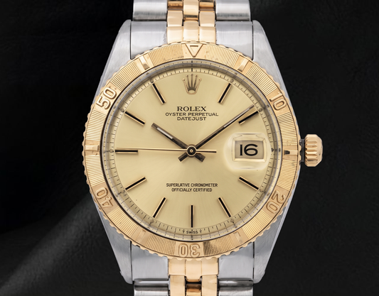 Rolex 16013 Datejust Champagne Dial Turn-O-Graph Bezel 36mm Two Tone Watch