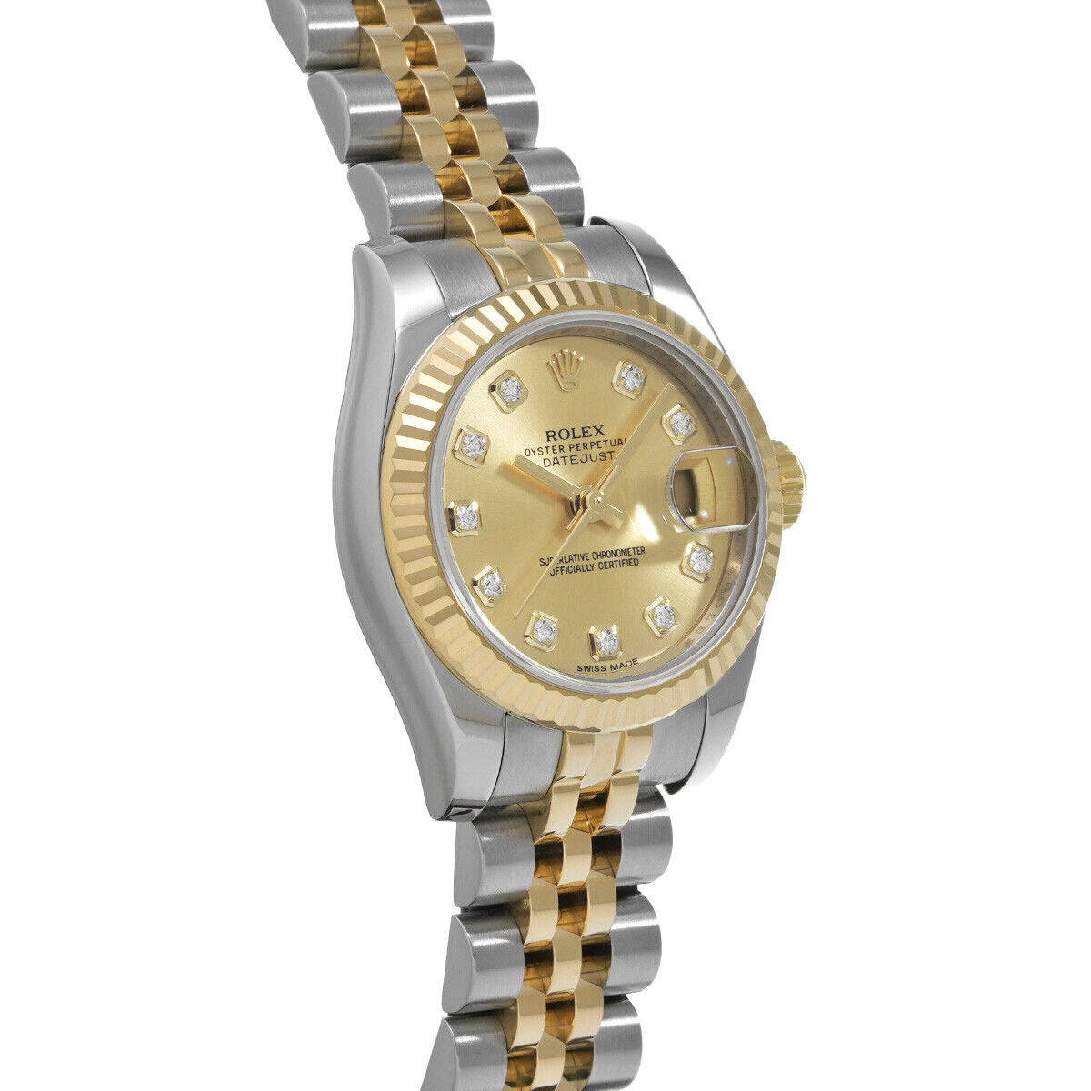 Rolex 179173 Datejust 26 mm Champagne Diamond Dial Year 2014 Two Tone Watch