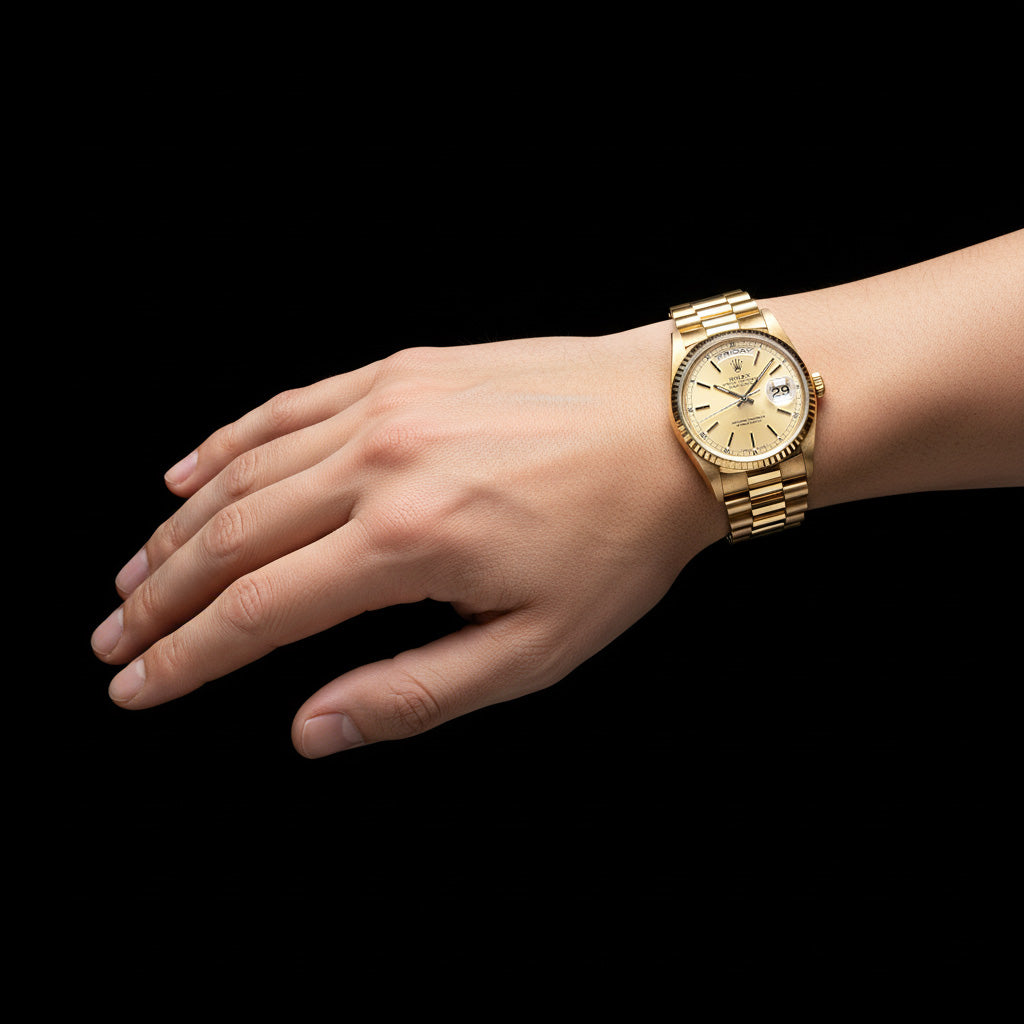 Rolex 18238 Day-Date 36 Gold Stick Dial Yellow Gold Watch