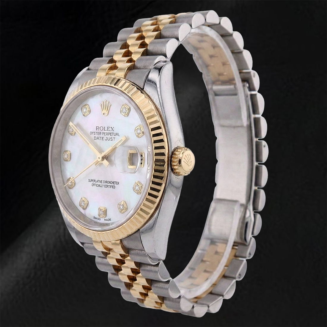 Pearl ring in Two Tone – front view