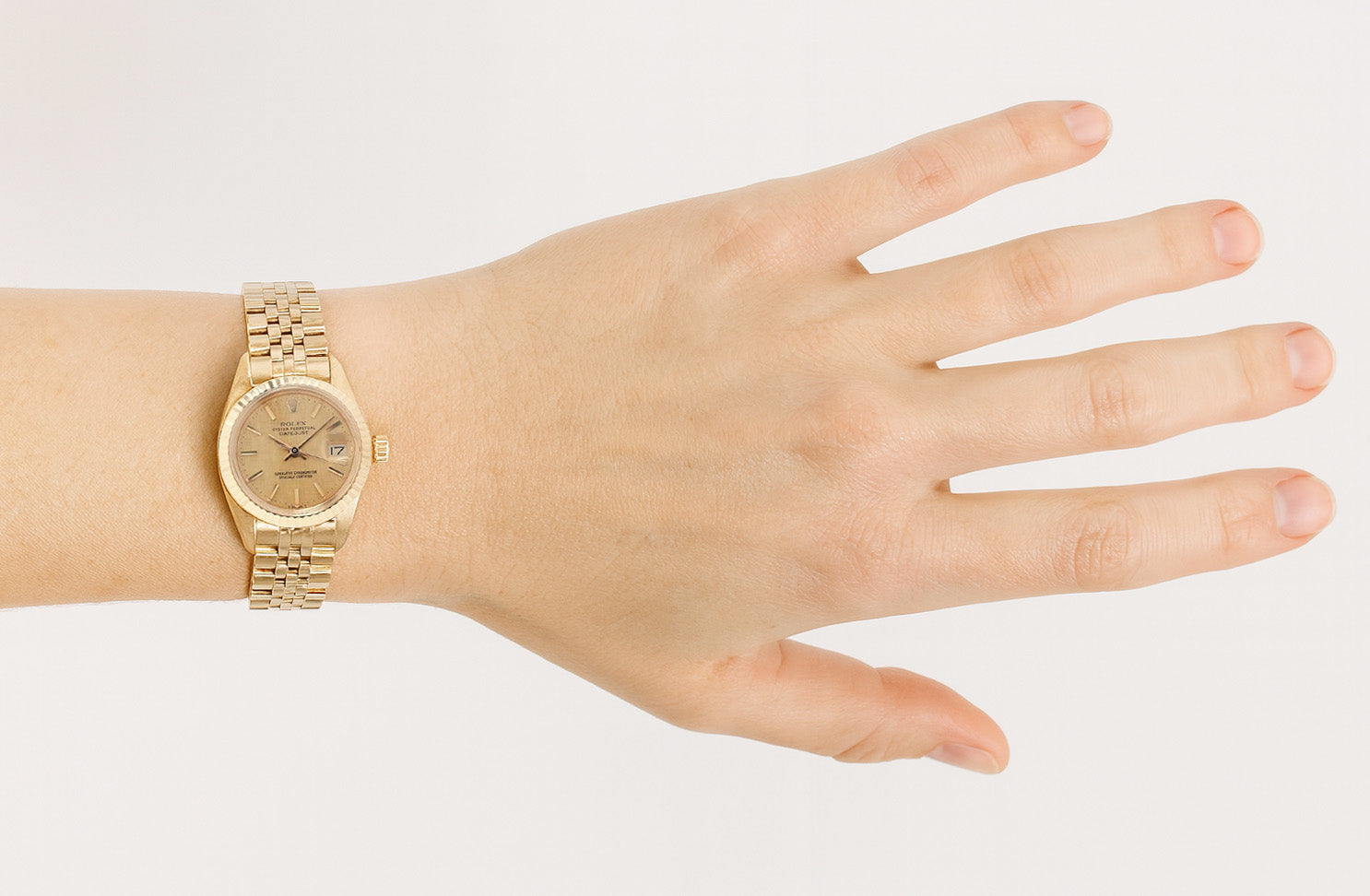 Rolex 26 mm Datejust Champagne Dial Yellow Gold Ladies Watch P4