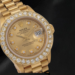 Rolex 26mm 6917 Champagne Diamond Dial Presidential Yellow Gold Watch 18K