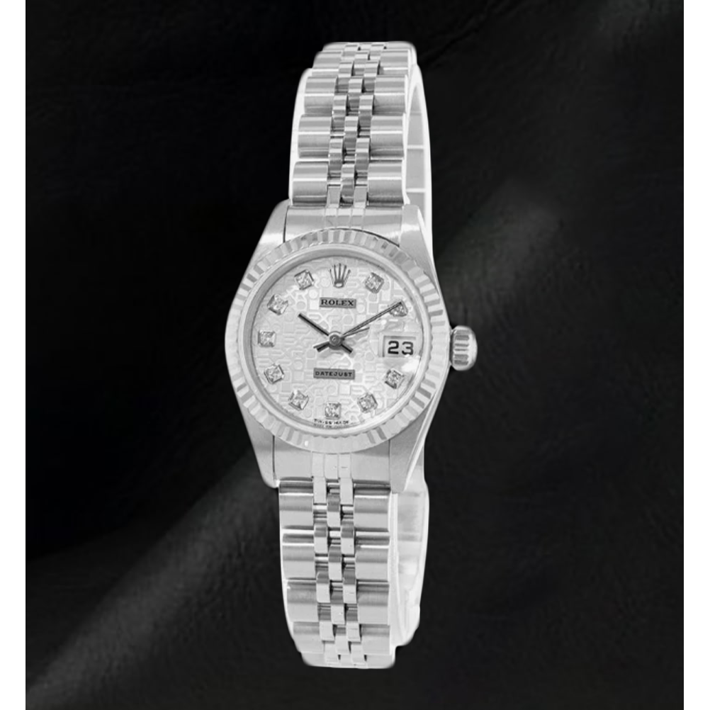 Rolex 26mm Silver Diamond Dial Jubilee White Gold 2002 Year Ladies  Watch