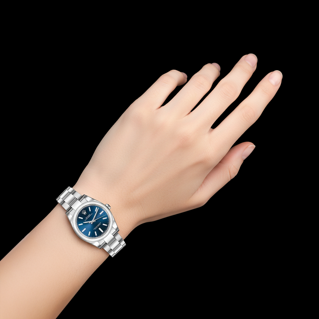 Rolex 31mm Date-just Lady's Blue Luminous Dial Watch