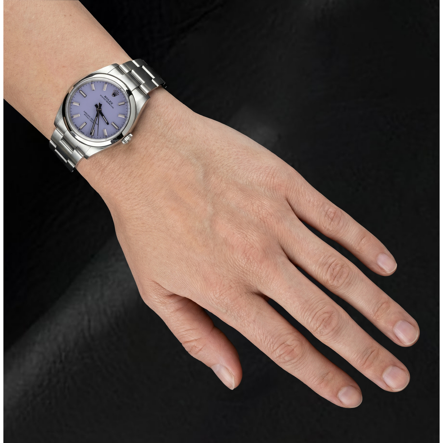 Rolex 36 mm Lavender Luminous Dial Stainless Steel Watch