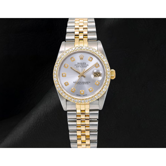 Rolex 68273 Datejust 31mm Silver Diamond Dial Two Tone Watch