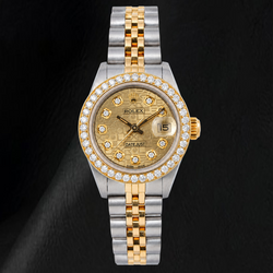 Rolex 6917 Datejust 26mm Champagne Jubilee Diamond Dial Two Tone Watch