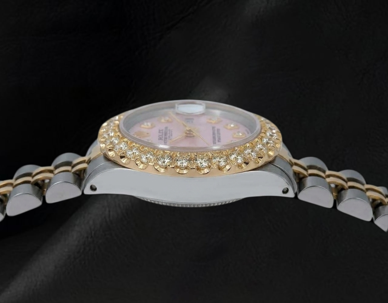 Rolex 6917 Datejust Pink Mother of Pearl Diamond Dial 26mm Two Tone Watch