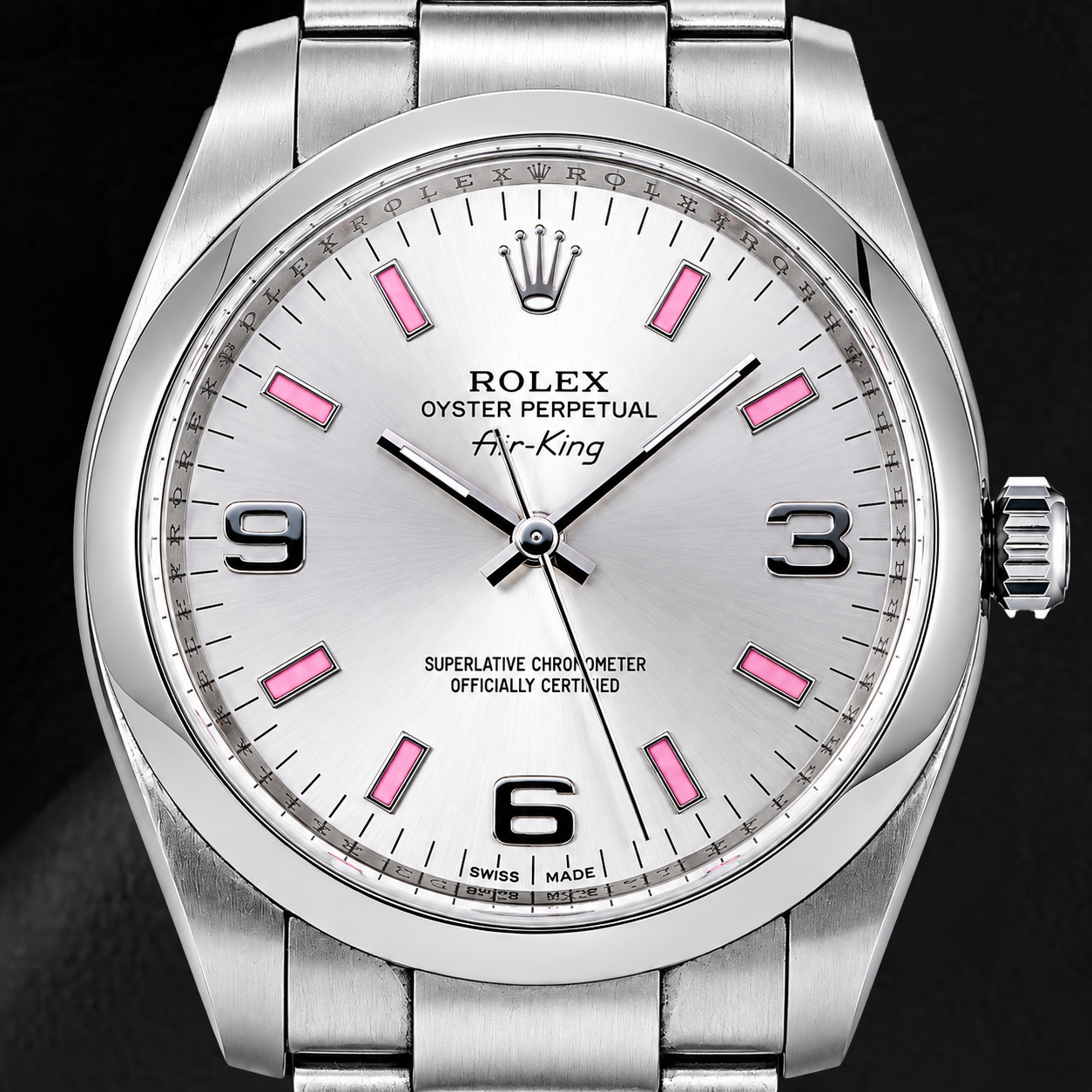 Rolex Air-King 114200 34mm Silver Arabic Dial Stainless Steel Watch