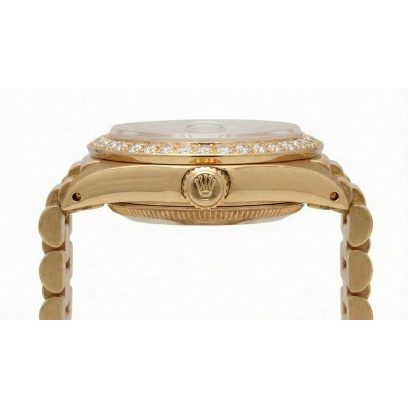 Rolex Champagne Stick Dial President Watch Dj Diamond Bezel Yg