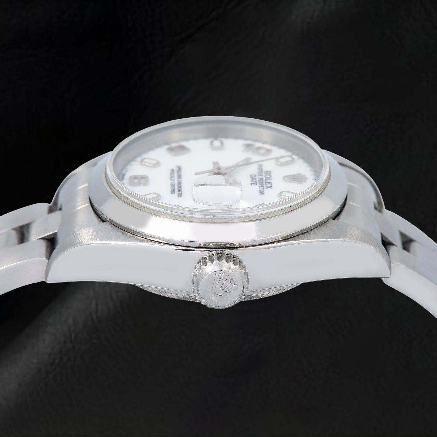 Rolex Date 6916 26mm White Arabic Dial Smooth Bezel Stainless Steel Watch