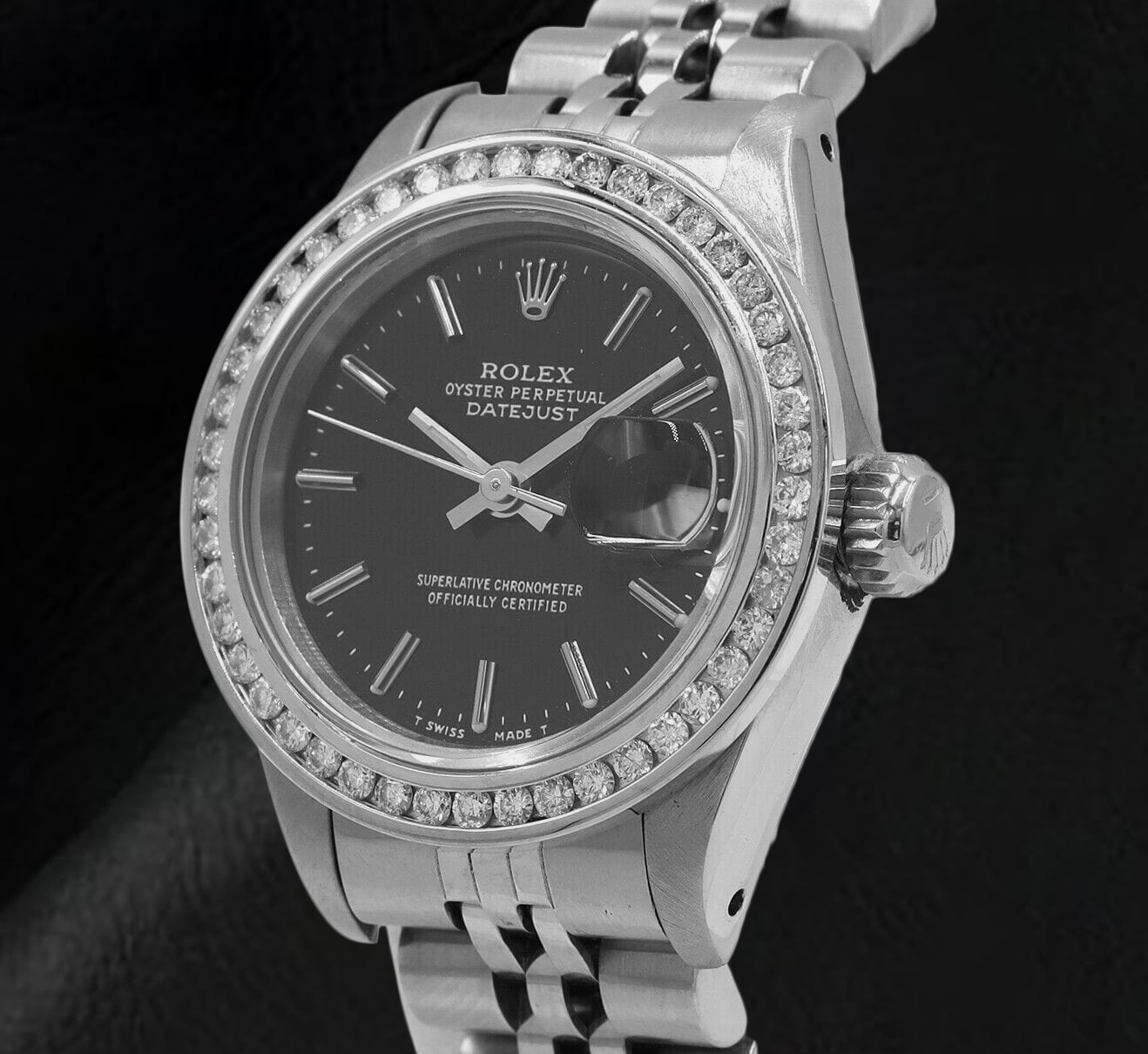 Rolex Date Just Ladies Watch Diamond Bezel Datejust