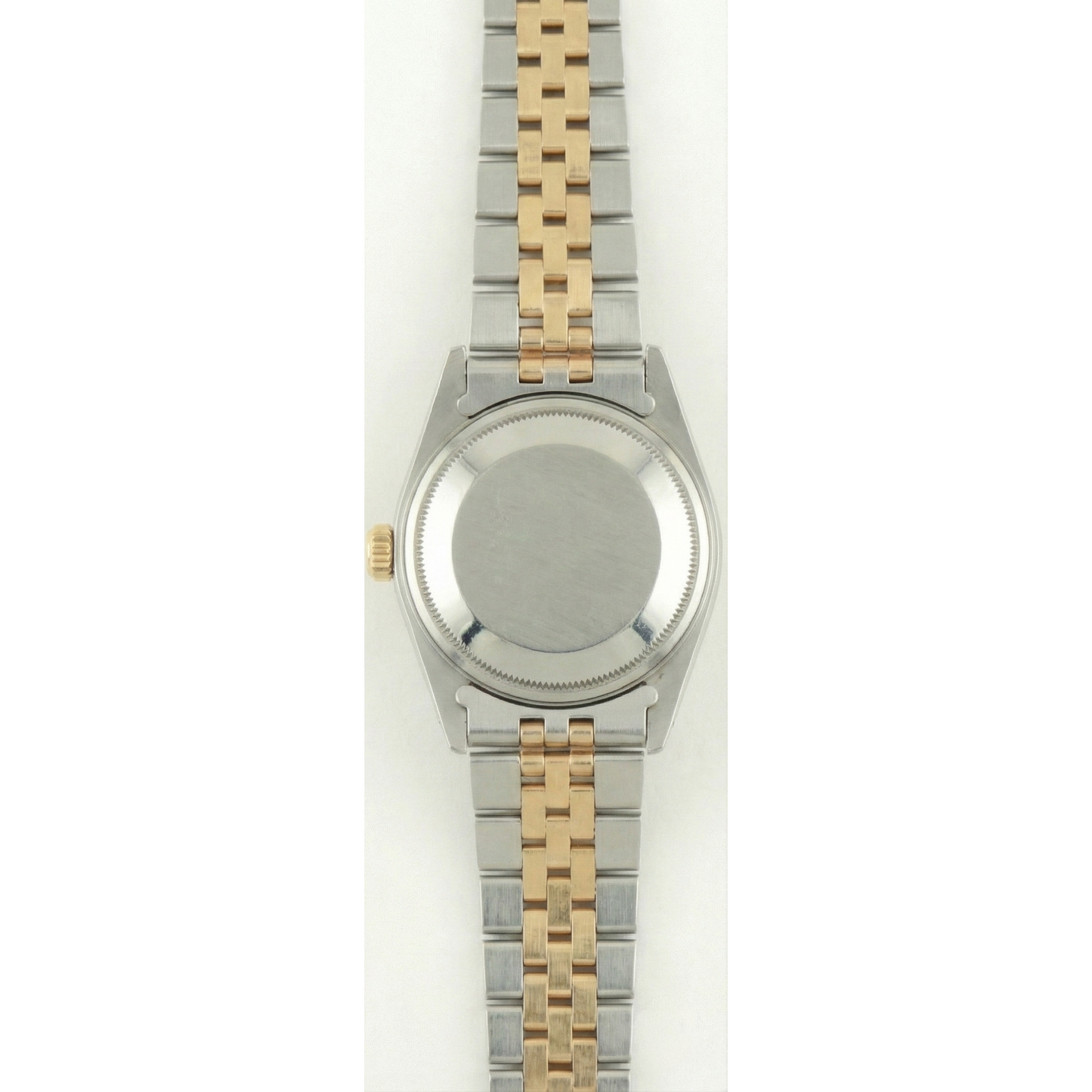 Rolex Date Watch Silver Stick Dial Diamond Bezel Ss & Gold Jubilee