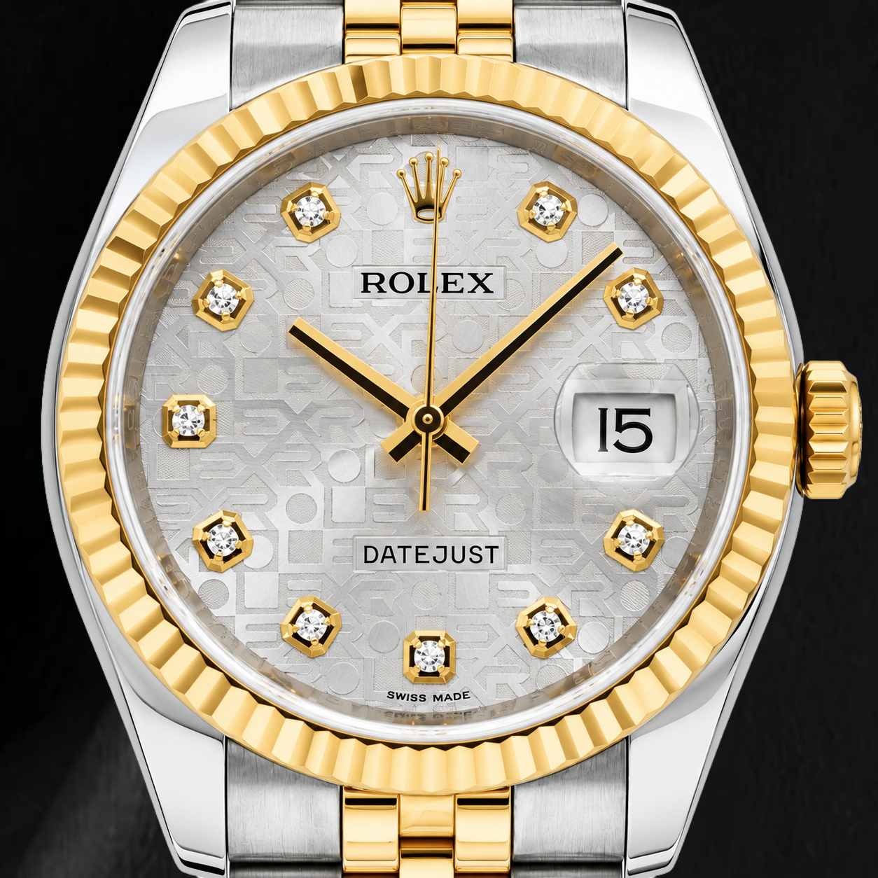 Rolex Datejust 116233 36mm Silver Jubilee Diamond Dial Two Tone Watch
